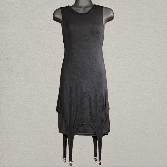 Disturbia Dresses & Skirts - Disturbia Black Sleeveless Peekaboo Mesh Garter Accent Dress